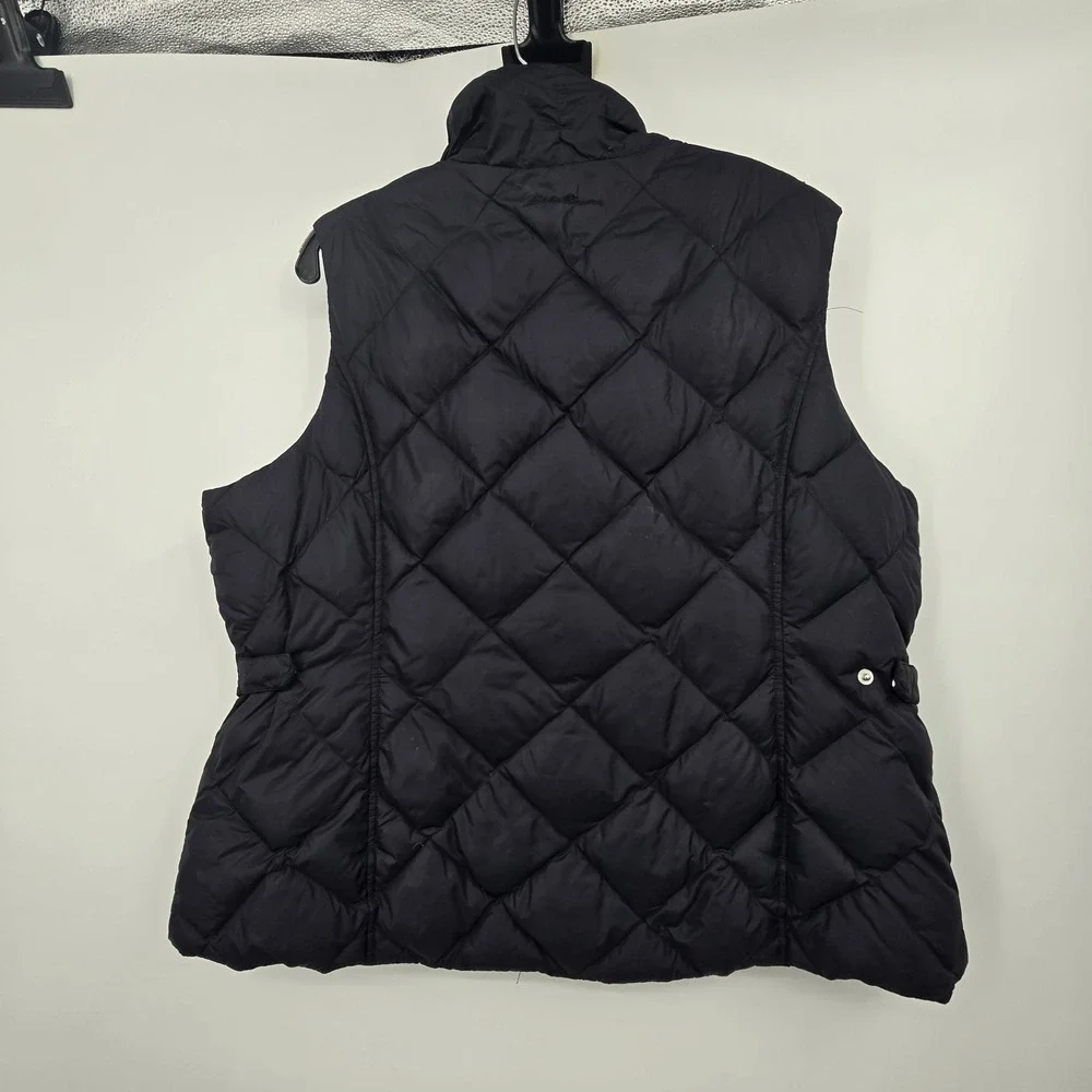 Eddie Bauer EB 700 Full Zip Quilted Down Puffer Vest Women's XXL Black Outdoor - Picture 10 of 14